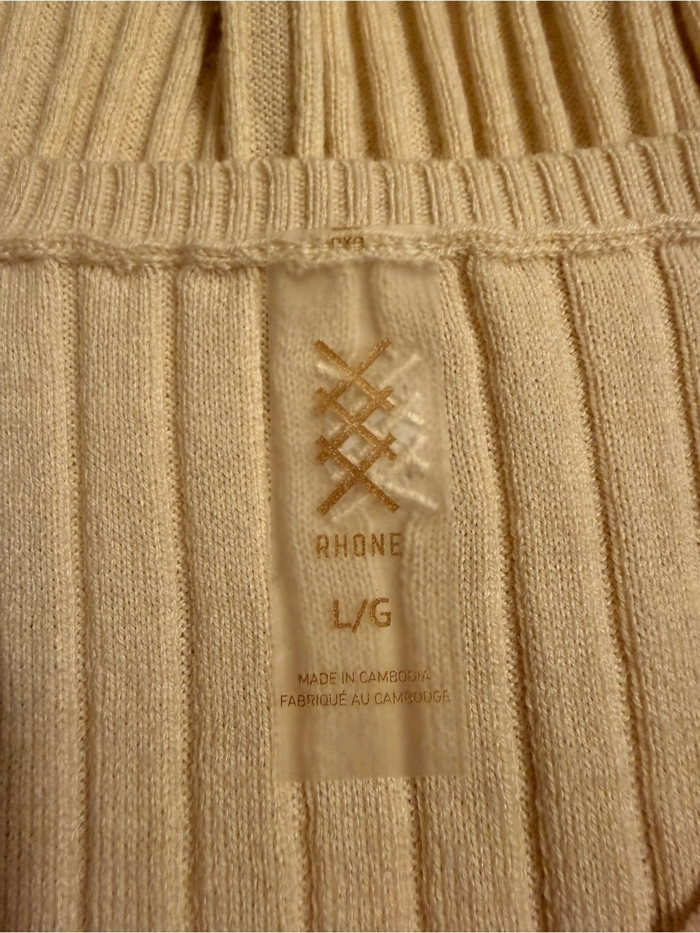 RHONE Women’s Porto Merino Wool Blend Sweater Vest Sleeveless Cream Sz L NWT - Picture 6 of 9